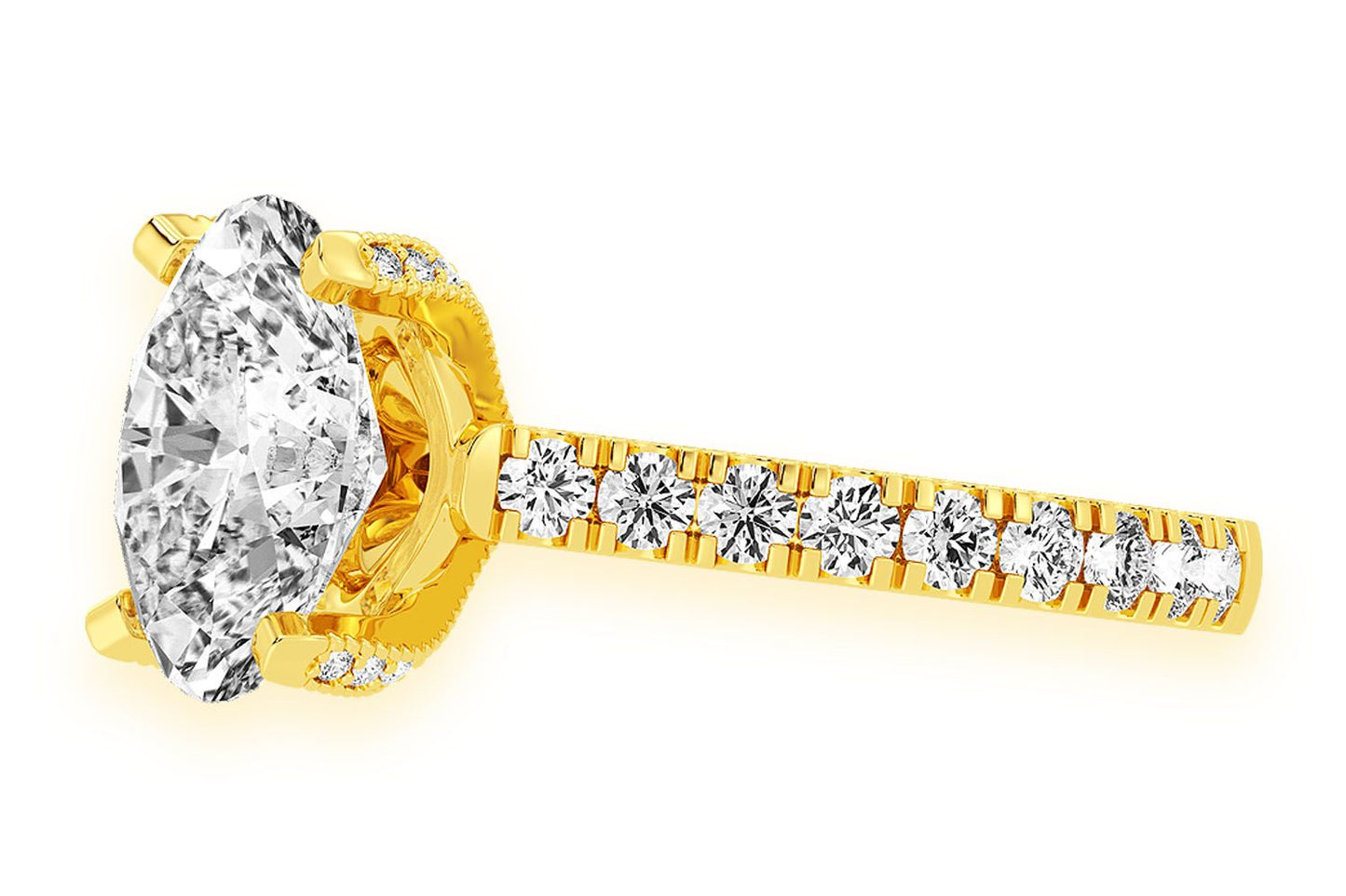 THINN - 3.00CT OVAL DIAMOND ENGAGEMENT RING 14K SOLID GOLD
