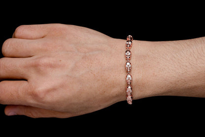 BLACK DIAMOND & WHITE DIAMOND SKULL LINK BRACELET 14K SOLID GOLD 1.50CTW