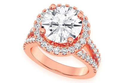 3.00CT ROUND SOLITAIRE - TWO ROW SPLIT - DIAMOND ENGAGEMENT RING