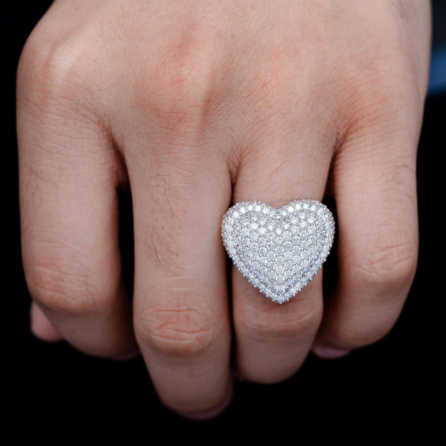 INEL CU DIAMANT ȘI INIMĂ BUBULLANTĂ, AUR MASIV 4.65 CT