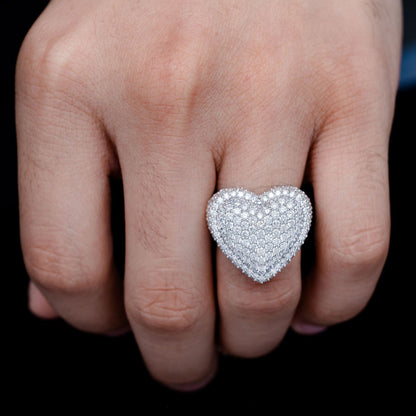 INEL CU DIAMANT ȘI INIMĂ BUBULLANTĂ, AUR MASIV 4.65 CT