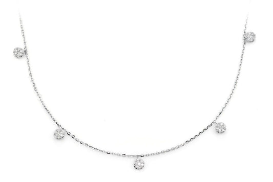 COLIER CU DIAMANTE ȘI DISC, AUR MASIV DE 14K, 0.20CT