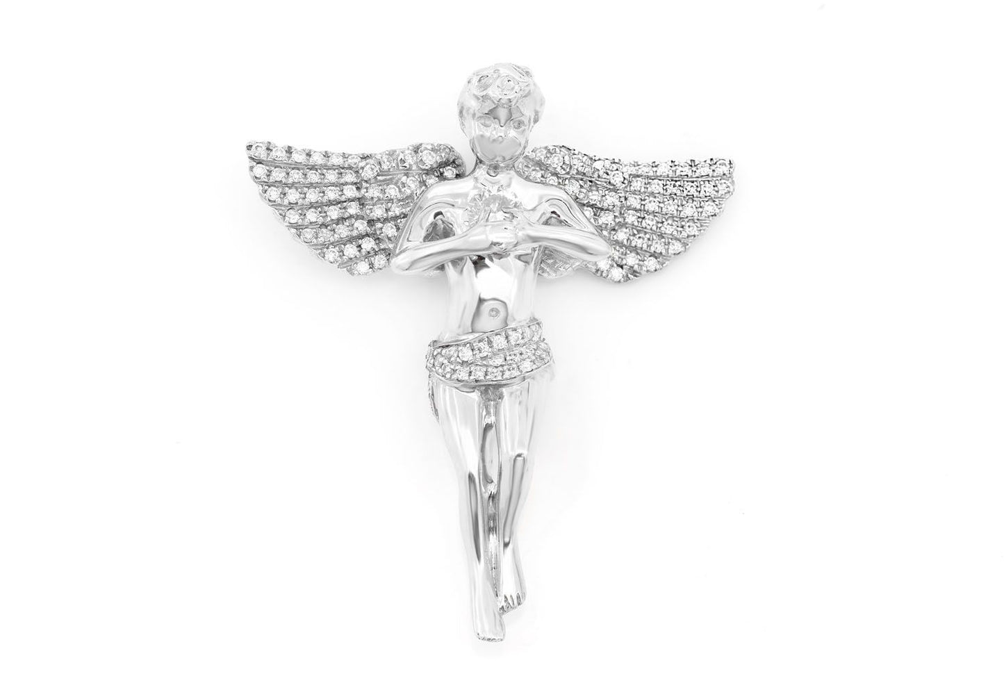 ANGEL DIAMOND PENDANT 14K SOLID GOLD .50CTW