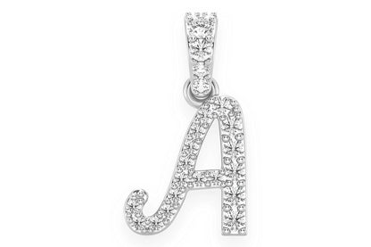 PANDANT PAINTER CU LITERA A CU DIAMANT, AUR MASIV DE 14K, 0.20CTW