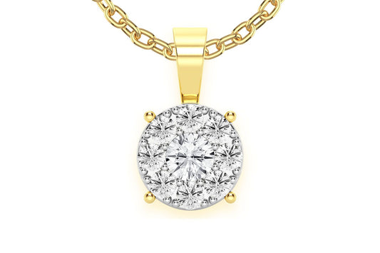 MOSAIC DIAMOND PENDANT 14K SOLID GOLD 0.75CTW