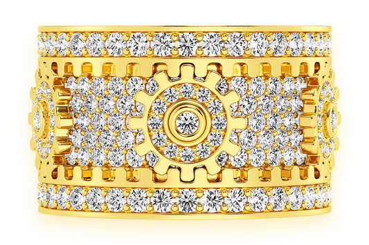 SUPER FIDGET GEAR DIAMOND RING 14K SOLID GOLD 5.50CTW