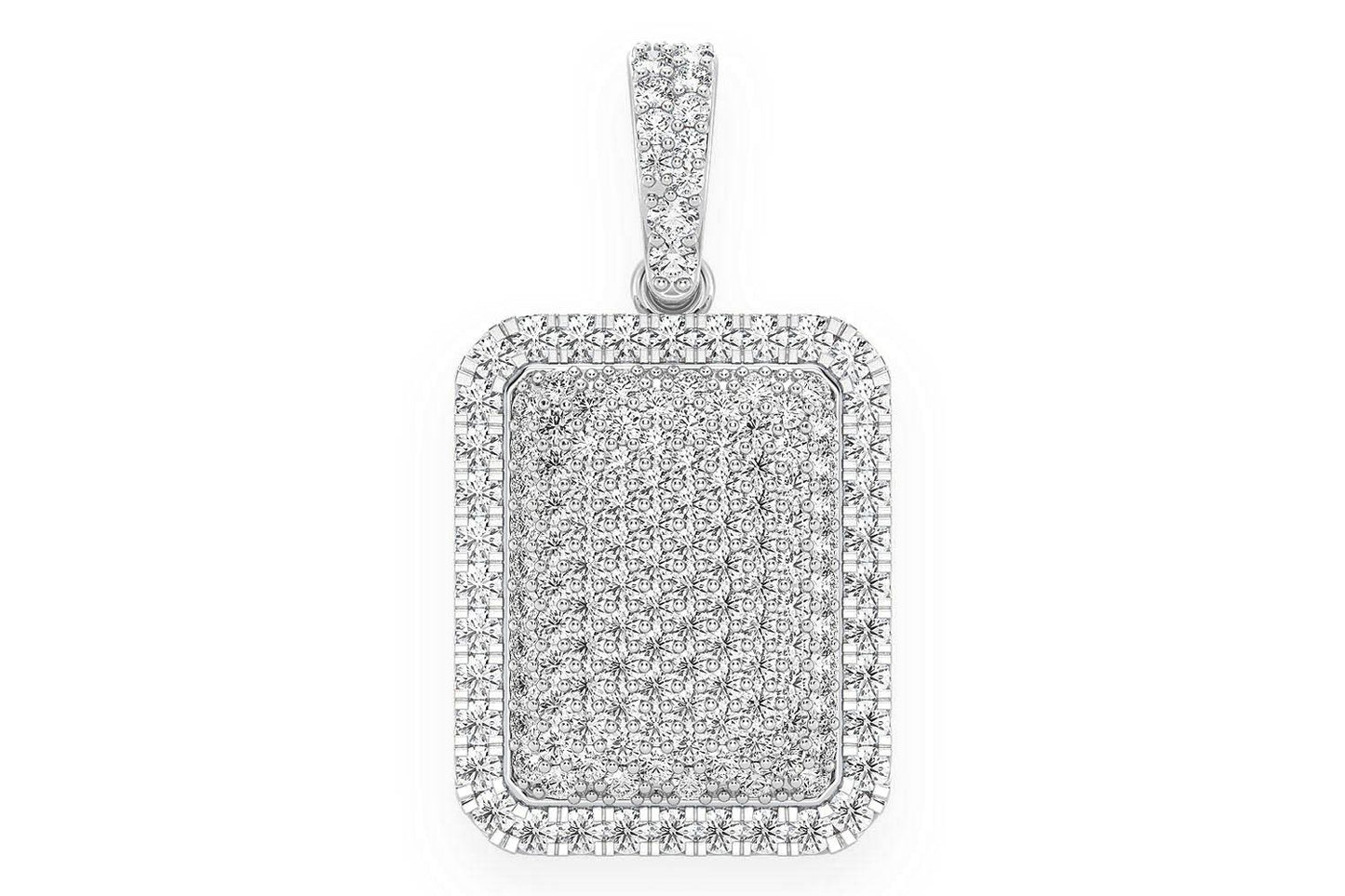 PILLOW DOUBLE LAYER DIAMOND PENDANT 14K SOLID GOLD .65CTW