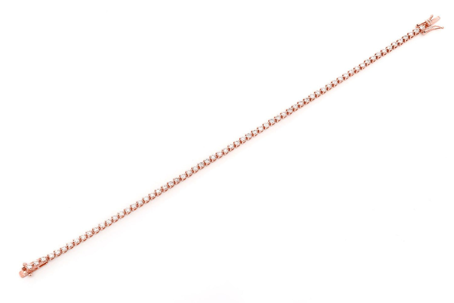 BRĂȚARĂ TENIS CU 3 PIELE, SET DIAMANTE, AUR MASIV DE 14K, 2,50 CT