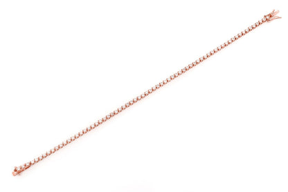 BRĂȚARĂ TENIS CU 3 PIELE, SET DIAMANTE, AUR MASIV DE 14K, 2,50 CT