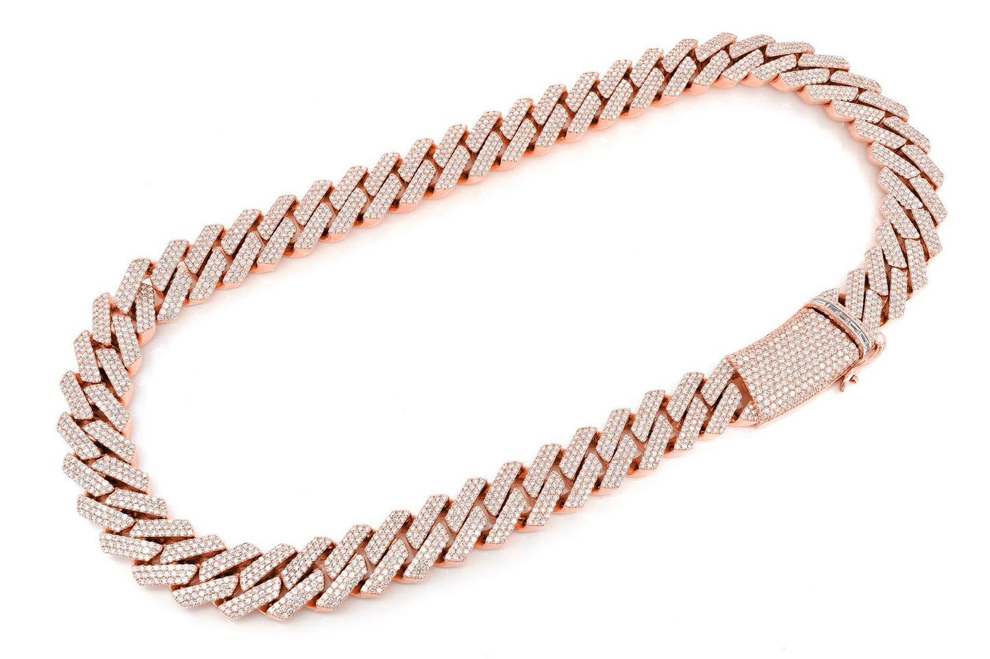20MM RAISED PRONG MIAMI CUBAN DIAMOND NECKLACE 14K SOLID GOLD 60.00CTW