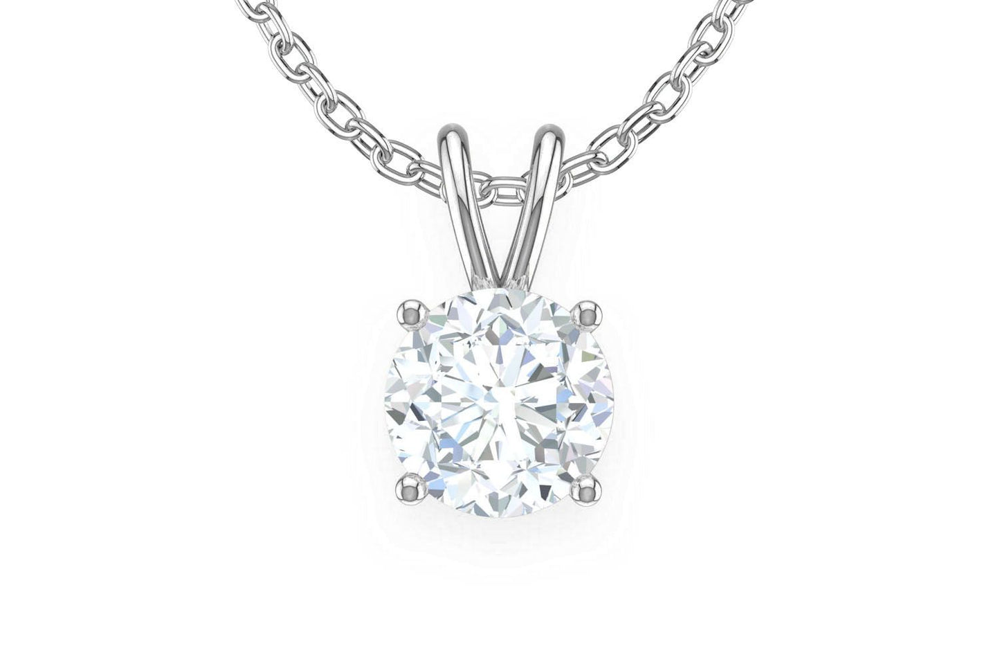ROUND SOLITAIRE PENDANT 14K  0.75CTW