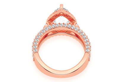 3.00CT PEAR SOLITAIRE - THREE ROW - DIAMOND ENGAGEMENT RING