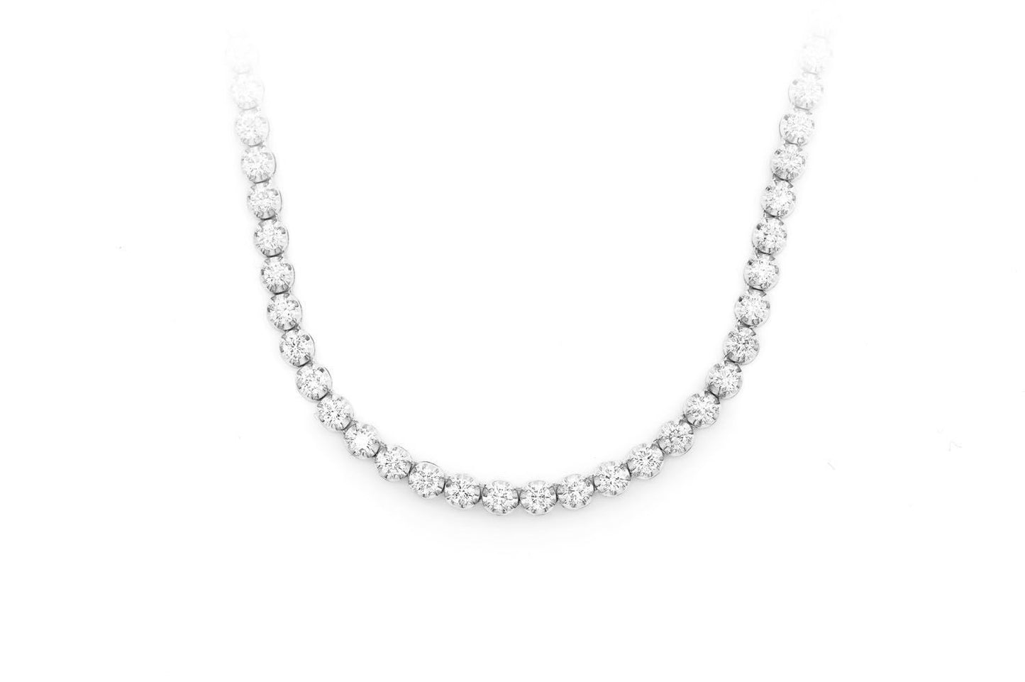 6PT CROWN SET DIAMOND NECKLACE 14K SOLID GOLD 9.75CTW