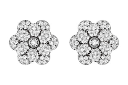 DAISY LAYERED DIAMOND STUD EARRINGS 14K SOLID GOLD 0.50CTW