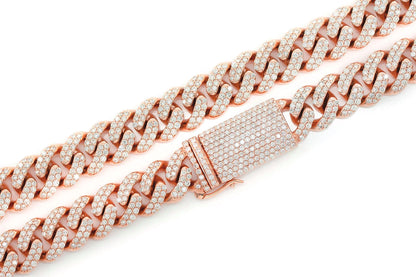10MM MIAMI CUBAN DIAMOND NECKLACE 14K SOLID GOLD 14.00CTW