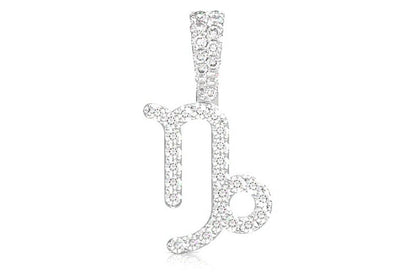 Pandantiv Capricorn Zodiac cu Diamant Aur Masiv de 14K 0.75CTW