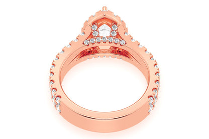 SFINX - SOLITAR CU PARĂ 1.00CT - SCALLOP DESPĂRTAT PE DOUĂ RÂNDURI - INEL DE LOGODNĂ CU DIAMANT