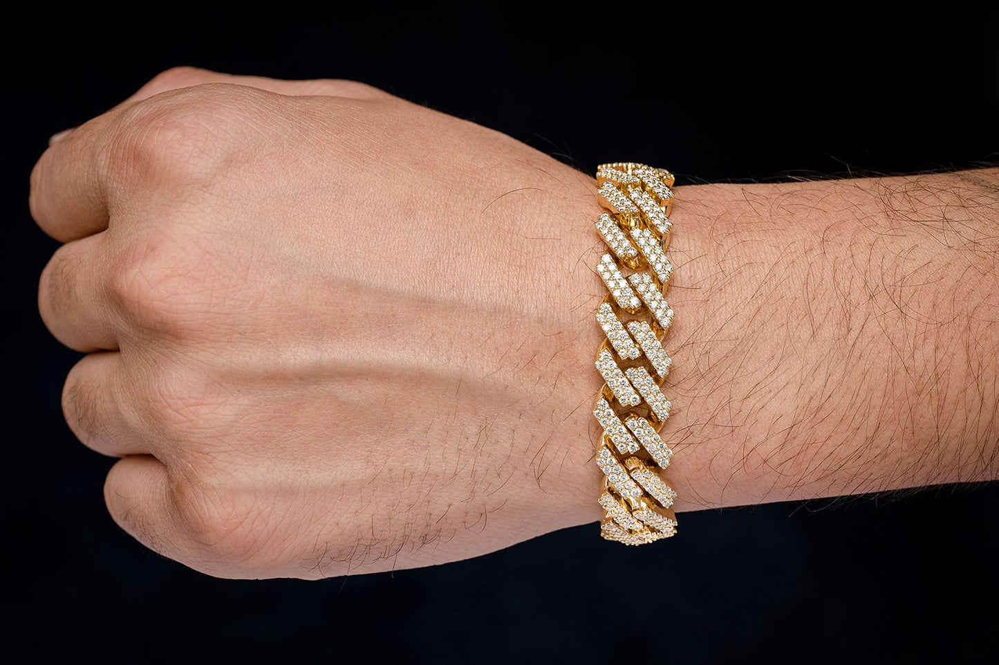 14MM RAISED MIAMI CUBAN DIAMOND BRACELET 14K SOLID GOLD 11.25CTW