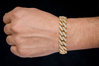 14MM RAISED MIAMI CUBAN DIAMOND BRACELET 14K SOLID GOLD 11.25CTW
