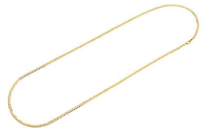 2.5MM FLAT CURB LINK 14K SOLID GOLD CHAIN