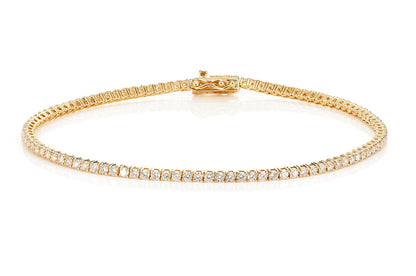 2PT PRONG SET DIAMOND TENNIS BRACELET 14K SOLID GOLD 1.50CTW