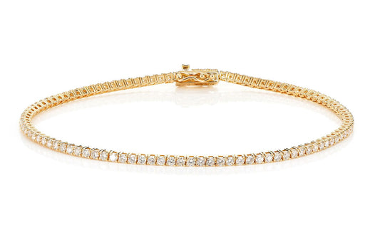2PT PRONG SET DIAMOND TENNIS BRACELET 14K SOLID GOLD 1.50CTW