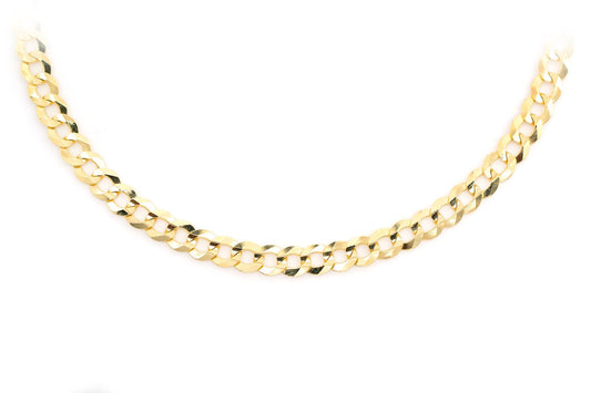 4.5MM FLAT CURB LINK 14K SOLID GOLD CHAIN