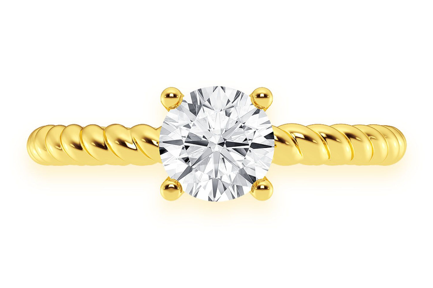 0.75CT ROUND SOLITAIRE - TWIST BAND - DIAMOND ENGAGEMENT RING