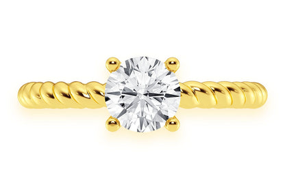 0.75CT ROUND SOLITAIRE - TWIST BAND - DIAMOND ENGAGEMENT RING