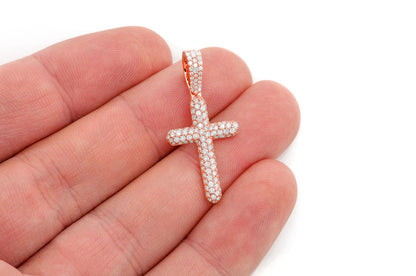 Подвеска Bubble Cross с бриллиантами, цельное золото 14 карат, 1,10 карата