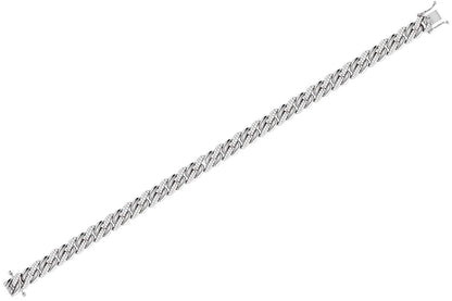 MIAMI CUBAN HALF LINK DIAMOND BRACELET 14K SOLID GOLD 0.85CTW
