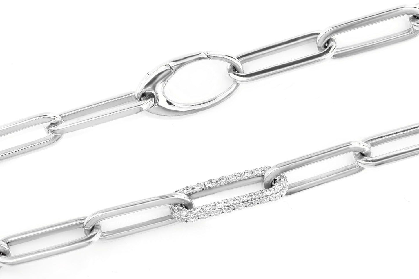 COLIER CU DIAMANTE ALTERNATIVE, LEGĂTURĂ ROLO, 44,5 cm, AUR MASIV DE 14K, 3,00 CT