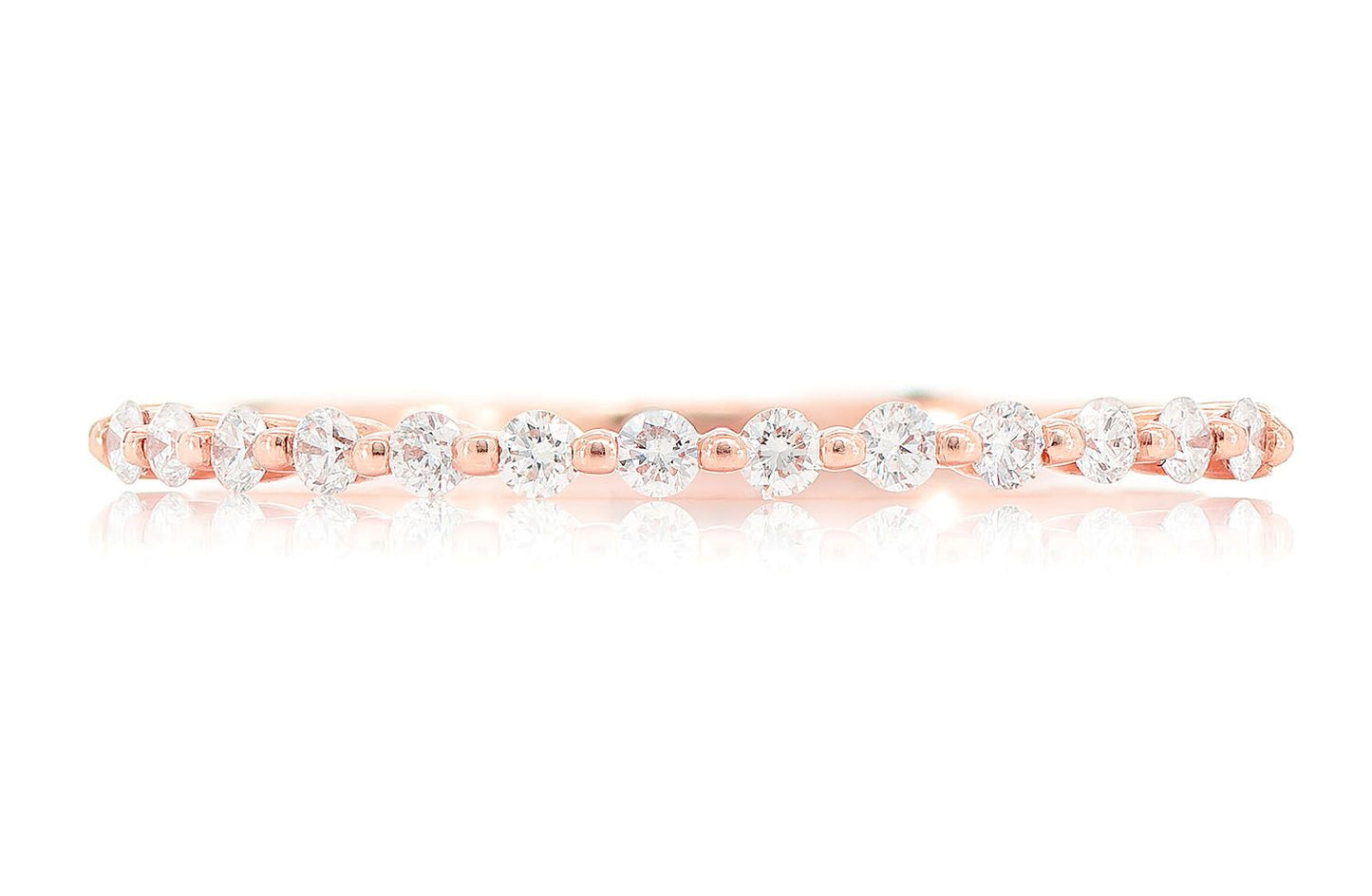 Inel cu diamante suprapuse, aur masiv de 14K, 0.15 ct