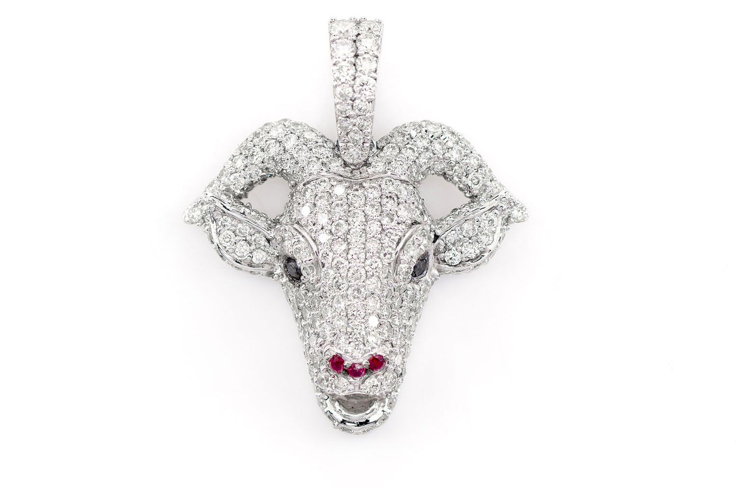 GOAT HEAD DIAMOND PENDANT 14K SOLID GOLD 1.25CTW