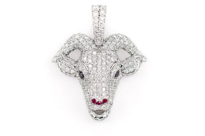 GOAT HEAD DIAMOND PENDANT 14K SOLID GOLD 1.25CTW