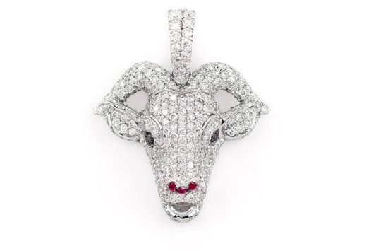 GOAT HEAD DIAMOND PENDANT 14K SOLID GOLD 1.25CTW