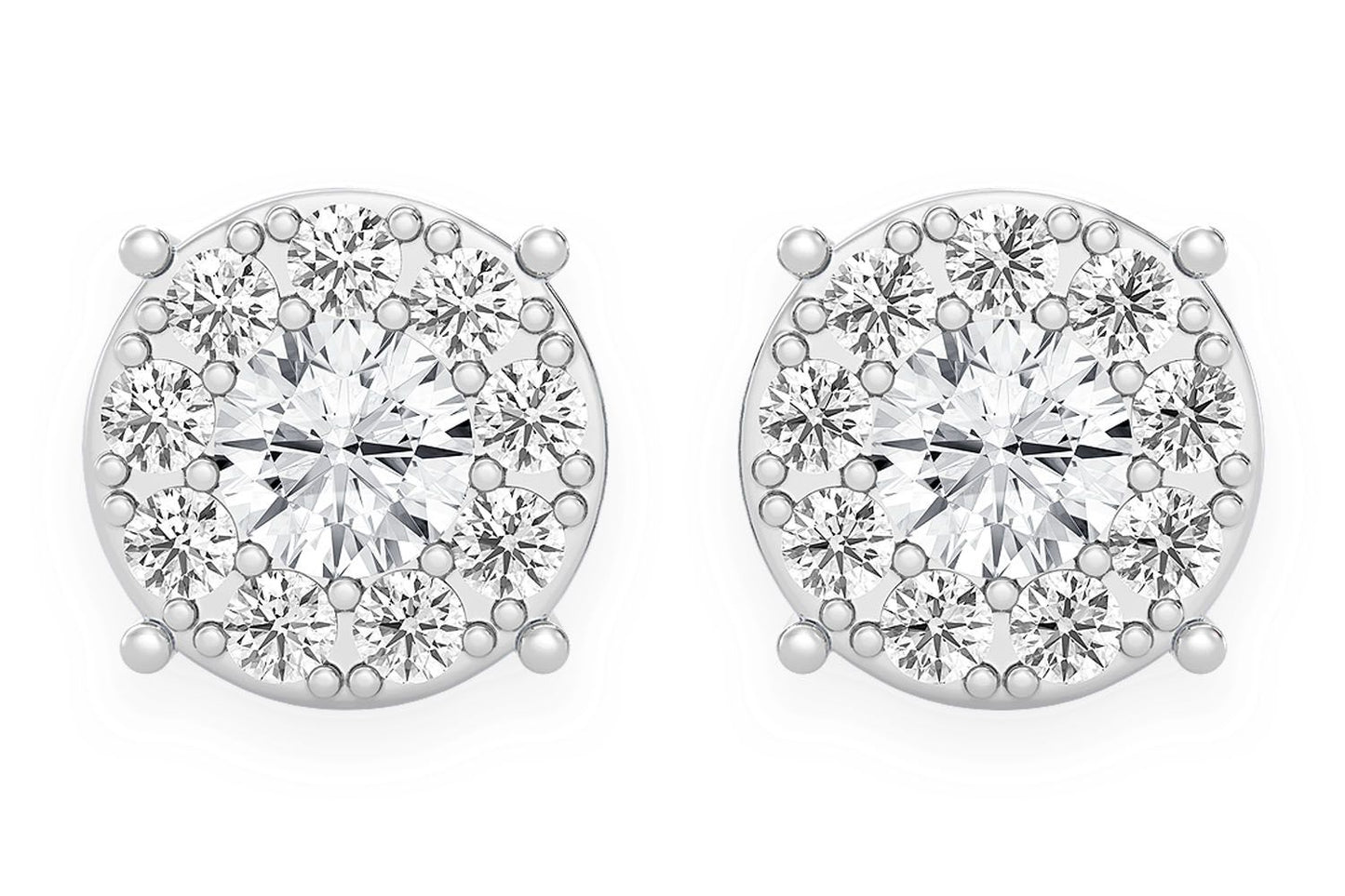 CERCEI CU DIAMANT ȘTIF, MOZAIC, 1.00CTW, AUR MASIV DE 14K
