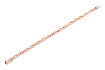 ROLO DIAMOND BRACELET 14K SOLID GOLD 12.00CTW