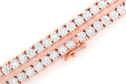 6PT MIRACLE SET DIAMOND TENNIS NECKLACE 14K SOLID GOLD 8.95CTW