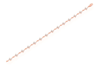 LIGHTNING BOLT ETERNITY DIAMOND BRACELET 14K SOLID GOLD 1.25CTW