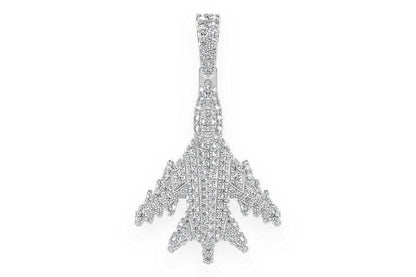 JET DIAMOND PENDANT 14K SOLID GOLD 1.25CTW