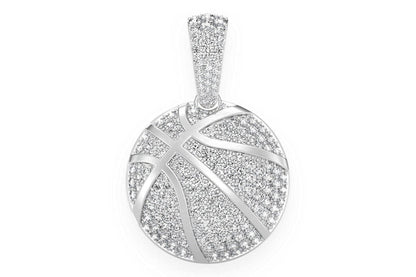 BASKETBALL DIAMOND PENDANT 14K SOLID GOLD 2.00CTW