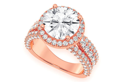 TRIPP - 3.00CT ROUND SOLITAIRE - THREE ROW - DIAMOND ENGAGEMENT RING