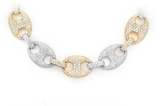 14MM MARINER LINK DIAMOND CHAIN 14K SOLID GOLD 34.10CTW