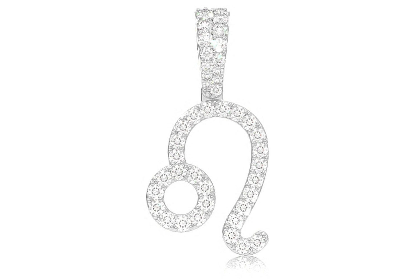 LEO ZODIAC DIAMOND PENDANT 14K SOLID GOLD 0.75CTW