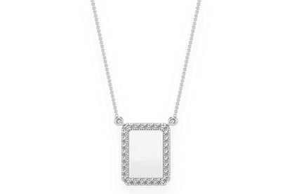 COLIER DREPTANGULAR CU DIAMANTE, AUR MASIV DE 14K, 0.15CT