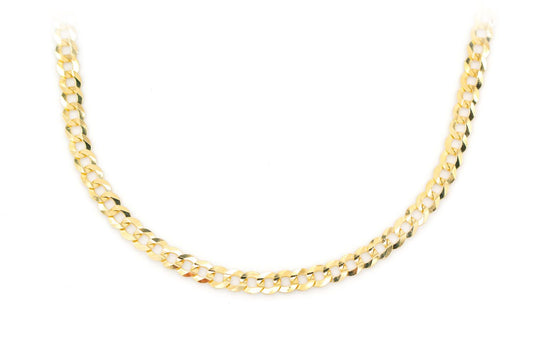 3.5MM FLAT CURB LINK 14K SOLID GOLD CHAIN