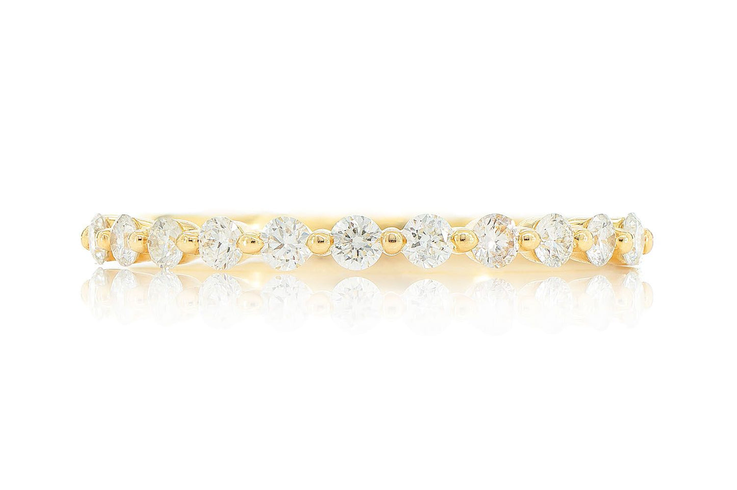 Inel cu diamante suprapuse, aur masiv de 14K, 0.25 ct