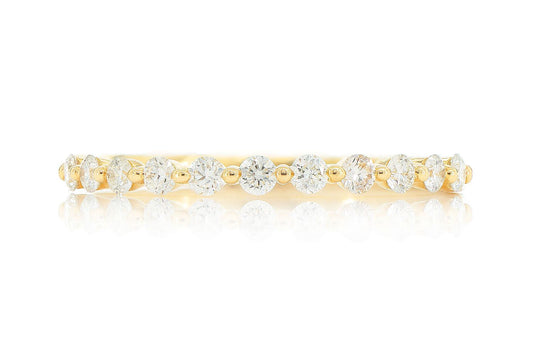 PINCHED DIAMOND STACKABLE DIAMOND BAND 14K SOLID GOLD 0.25CTW
