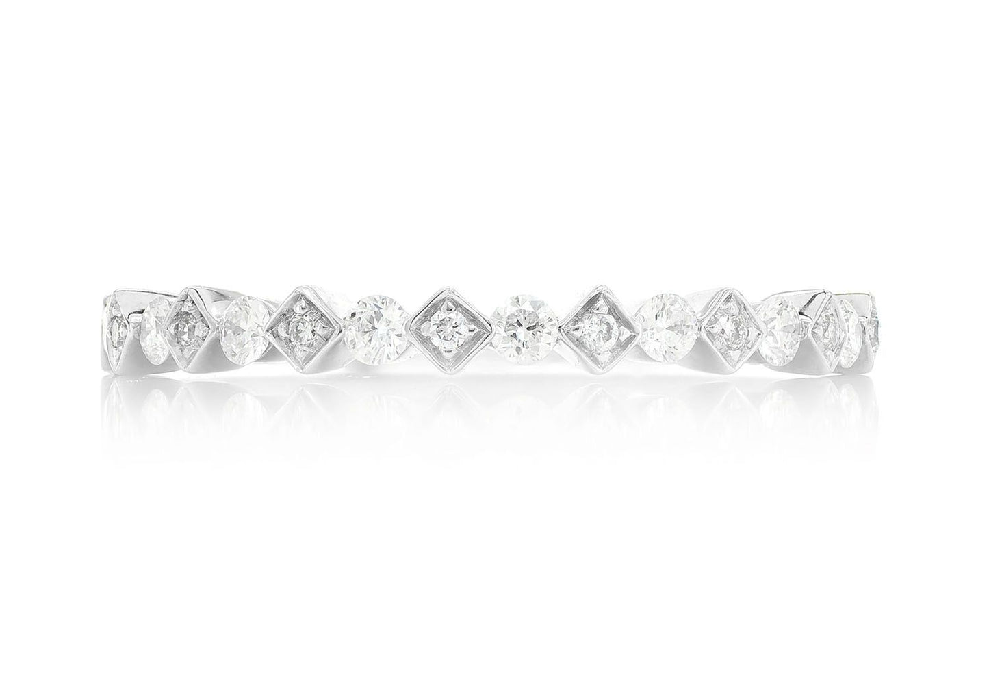 STACKABLE DIAMOND WEDDING BAND 14K SOLID GOLD 0.20CTW